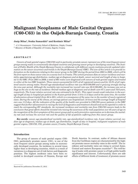 malignant neoplasm of male genital organs